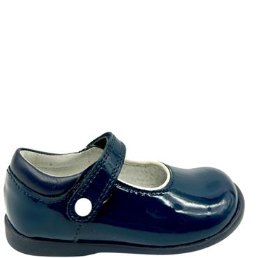 STARTRITE GIRLS E FIT VELCRO STRAP SHOE - NAVY PATENT